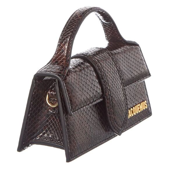 Jacquemus The Bambino Python-Embossed Leather Shoulder Bag, Brown - Picture 4 of 9